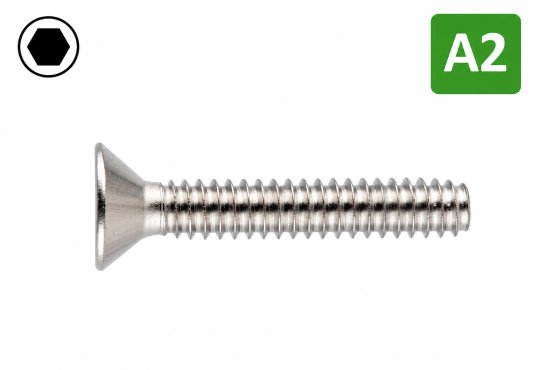 Senkschrauben mit Innensechskant, Edelstahl A2, DIN 7991