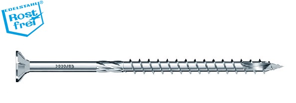 Holzbauschrauben, Senkkopf, TORX, Edelstahl gehärtet A2