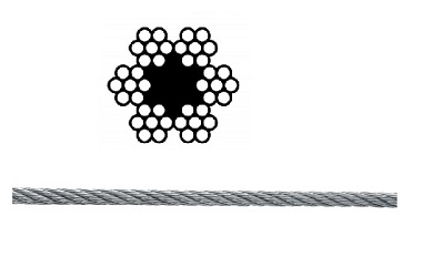 Drahtseile Stahl mit 1 Fasereinlage verzinkt 6x7M-FC DIN 3055