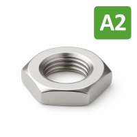 Sechskantmuttern, niedrige Form B, Edelstahl A2, DIN 439B