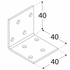 Lochplattenwinkel 40x40x40mm verzinkt (1 Stk)