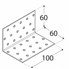 Lochplattenwinkel 60x60x100mm verzinkt (1 Stk)