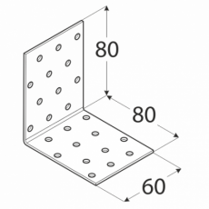 Lochplattenwinkel 80x80x60mm verzinkt (1 Stk)