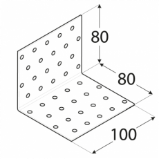 Lochplattenwinkel 80x80x100mm verzinkt (1 Stk)