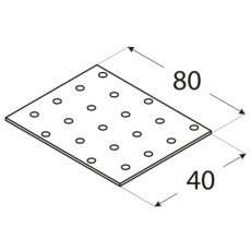 Lochplatte PP1 verzinkt 40x80 (1 Stk)