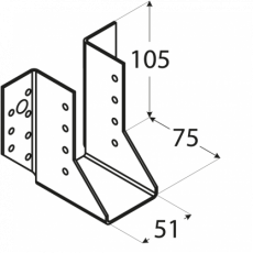 Balkenschuh Aussen verzinkt 51x105mm (1 Stk)