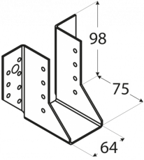 Balkenschuh Aussen verzinkt 64x98mm (1 Stk)