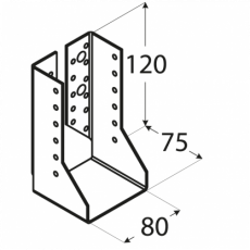 Balkenschuh Innen verzinkt 80x120mm (1 Stk)