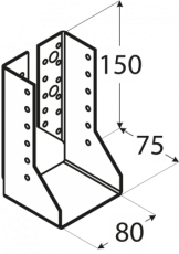 Balkenschuh Innen verzinkt 80x150mm (1 Stk)