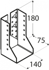 Balkenschuh Innen verzinkt 140x180mm (1 Stk)