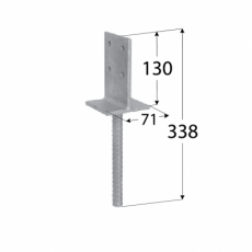 T-Pfostenträger einbetonierbar 70mm (1 Stk)